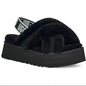 *New❗️UGG Black Disco Cross Slide Slippers